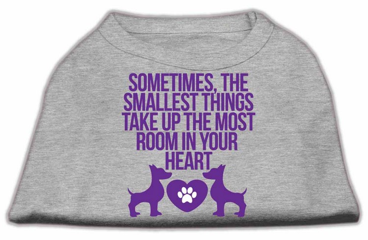 Smallest Things Screen Print Dog Shirt Grey Lg